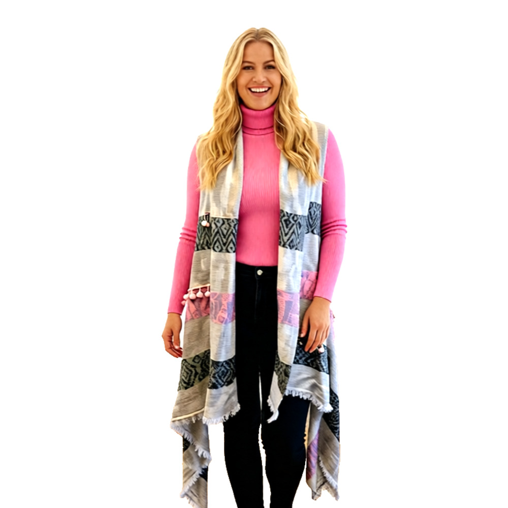 Anthropologie Feathers by Tolani Ariana Vest Topper Scarf Duster One Size Boho